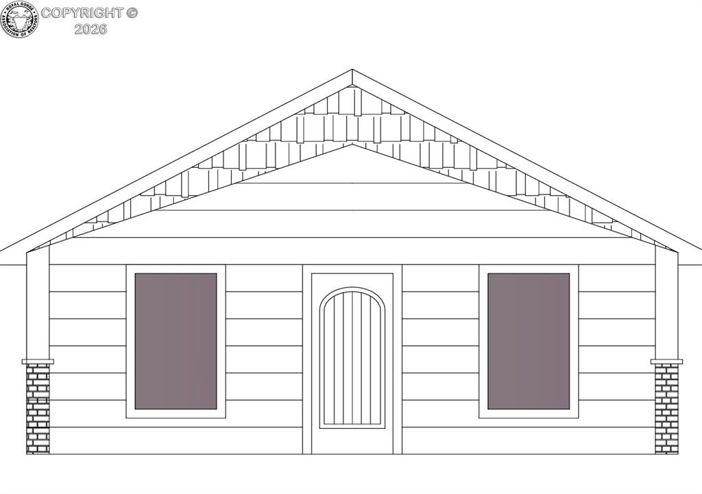 Caption: Front of Home with Vaulted Porch
