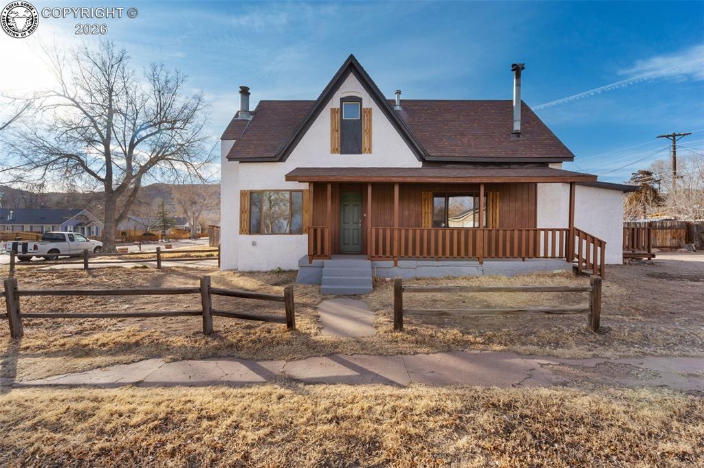 Caption: View of property with newly renovated front porch