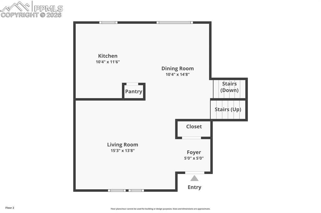 Image 42 of 45: Main level floor plan / room layout