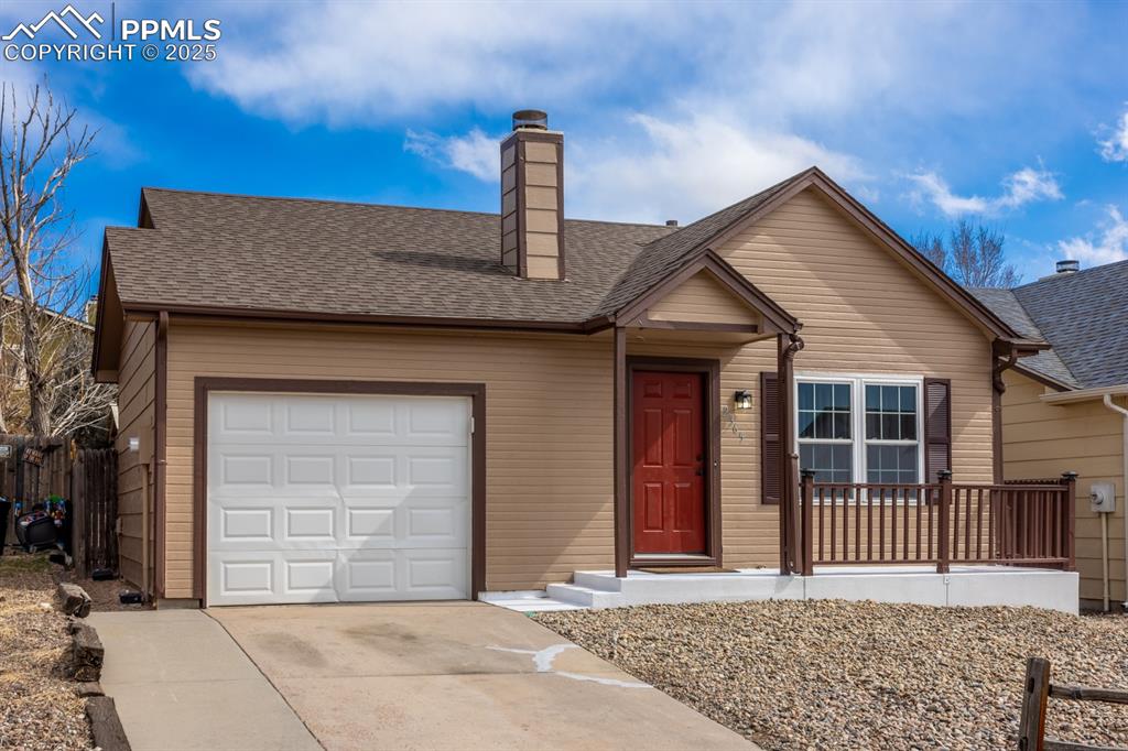 Caption: Newly painted exterior, trim and porch area