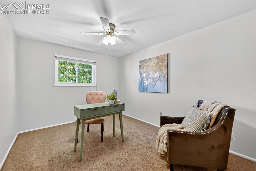 Image 25 of 40: Second bedroom being used as an office upstairs!