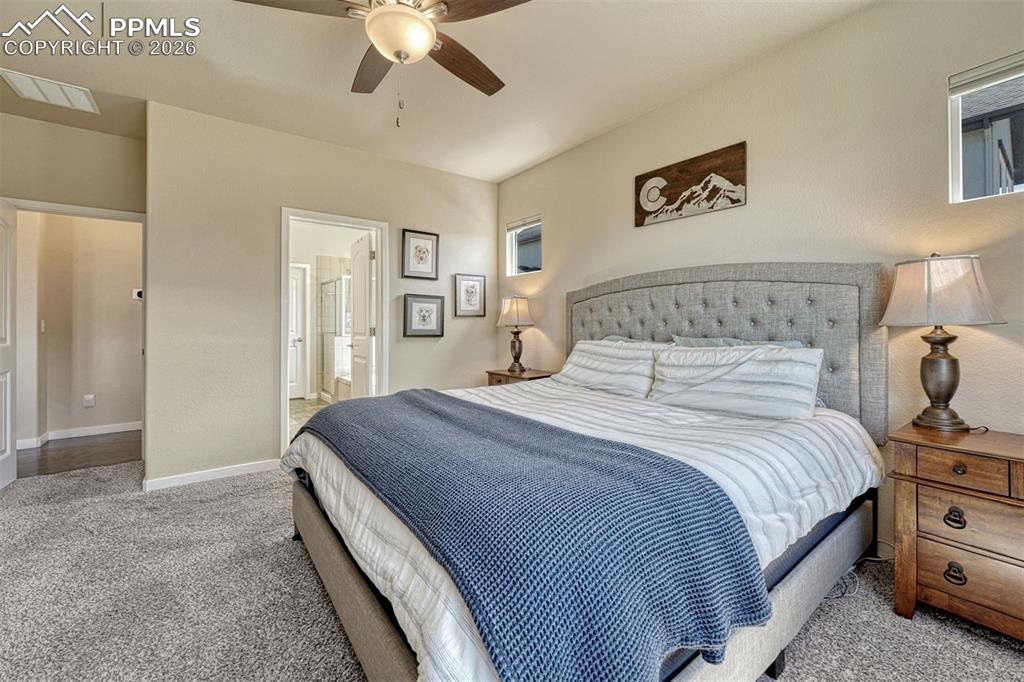 Image 7 of 46: Main-level primary suite with spacious walk-in closet for added convenience