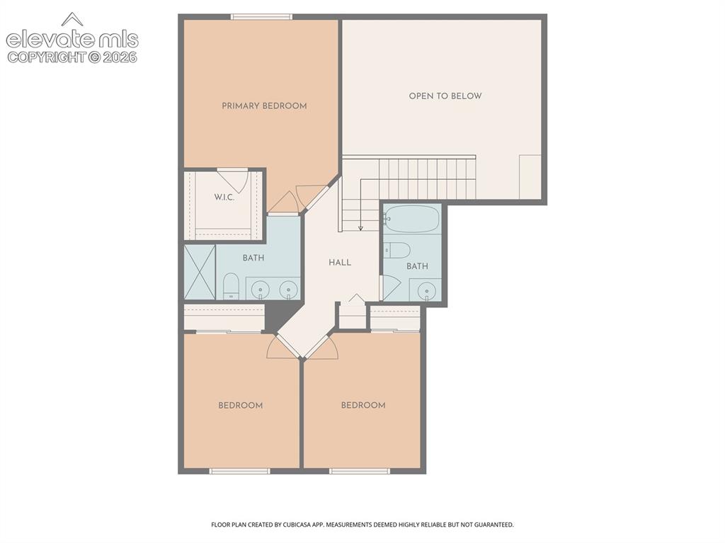 Image 27 of 29: Upstairs layout with 3 beds & 2 more bathrooms
