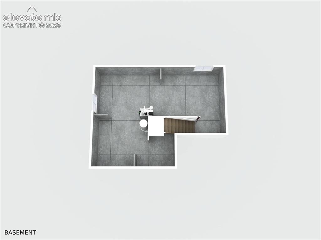 Image 29 of 29: Unfinished basement layout with laundry hook-ups and space for a 4th bathro