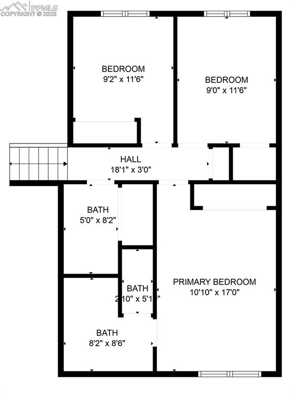Image 21 of 24: Upper level floor plan - bedrooms - believed accurate but not guaranteed. 