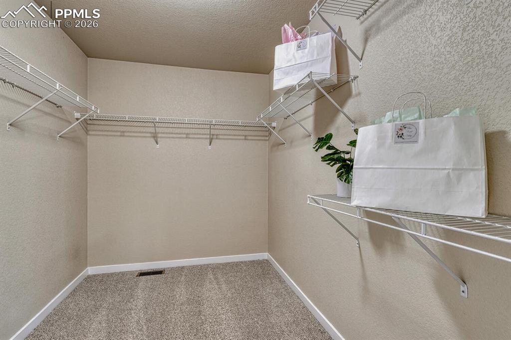 Image 28 of 50: Luxurious primary walk-in closet