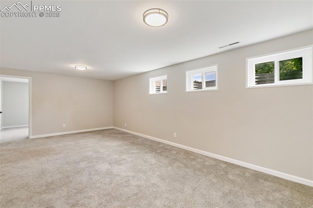 Image 12 of 50: New interior paint and new carpet in the basement. 