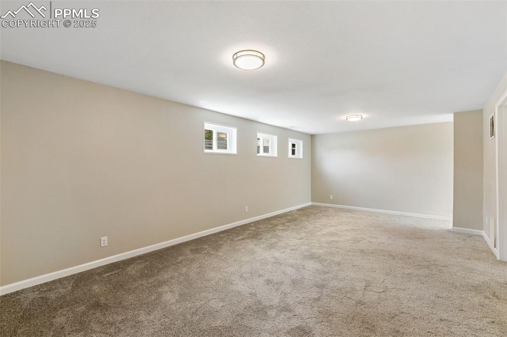 Image 19 of 50: New interior paint and new carpet in the basement. 