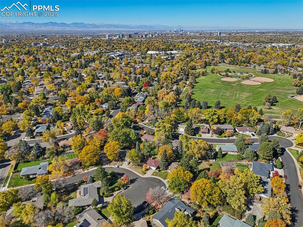 Image 4 of 50: Aerial view with nearby James A Bible Park