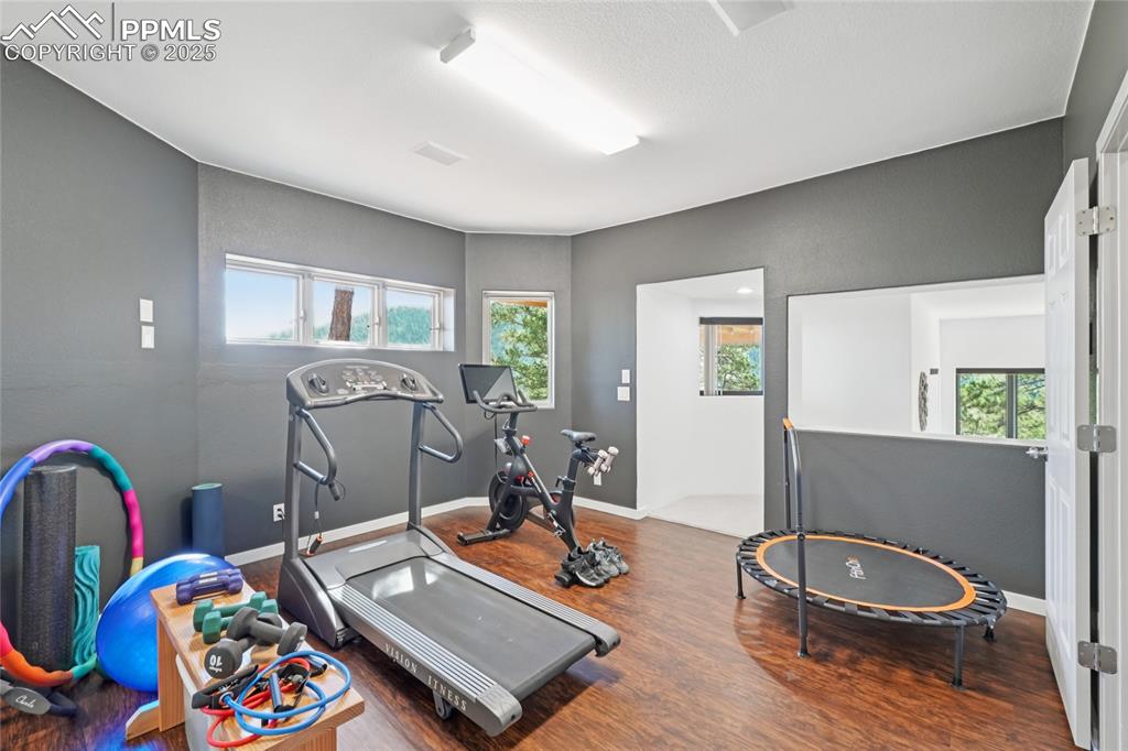 Image 35 of 50: Exercise room off recreation room