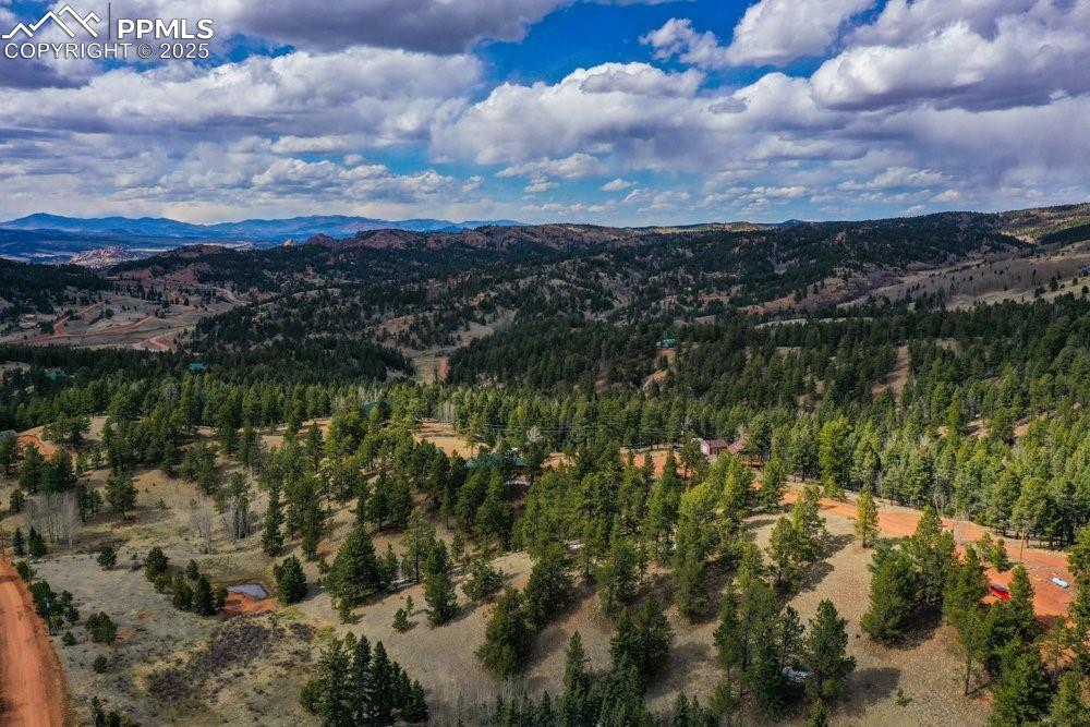 Image 21 of 39: Aerial view featuring a forest view and a mountain view