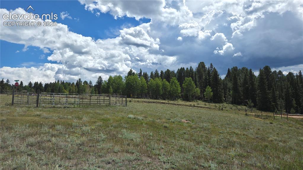 Image 3 of 35: Expansive open field with a permanent metal corral.