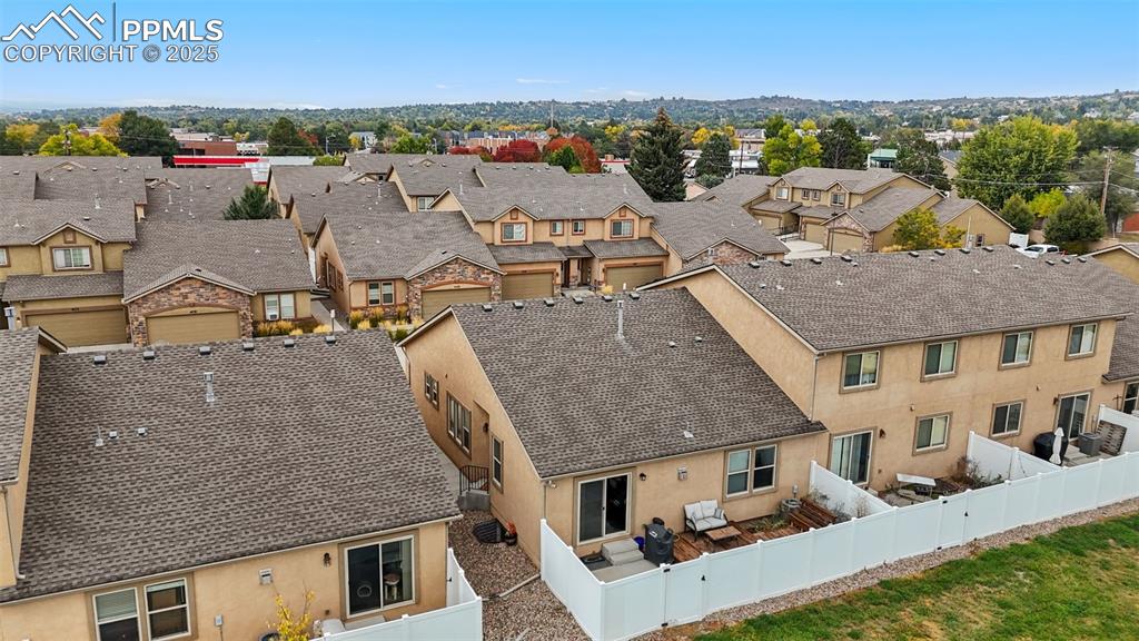 Image 26 of 33: Aerial perspective of suburban area