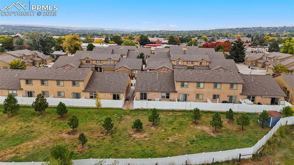 Image 28 of 33: Aerial perspective of suburban area