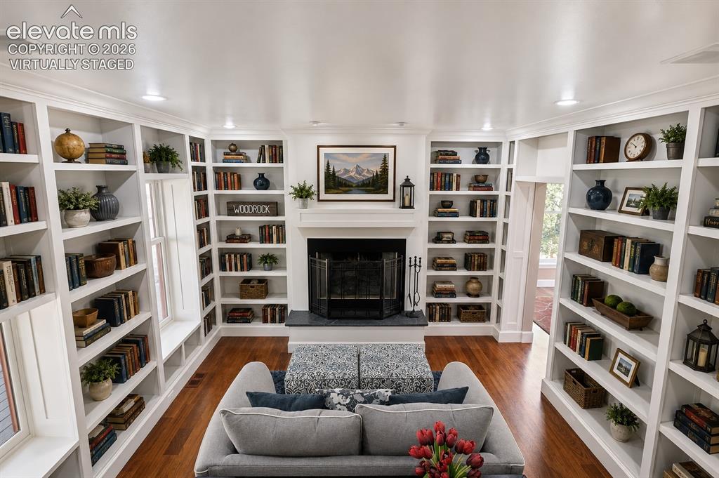Image 17 of 43: Library Virtually Staged