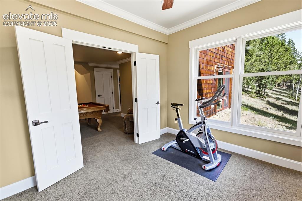 Image 32 of 43: Lower Level Office~Work out area