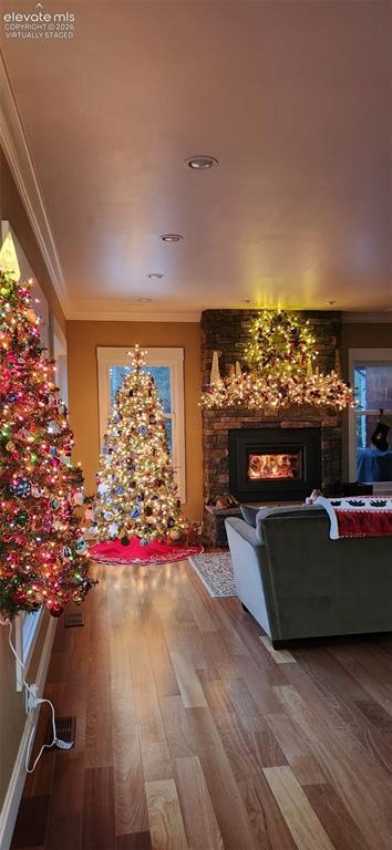 Image 42 of 43: Living Room @ Christmas Virtually Staged