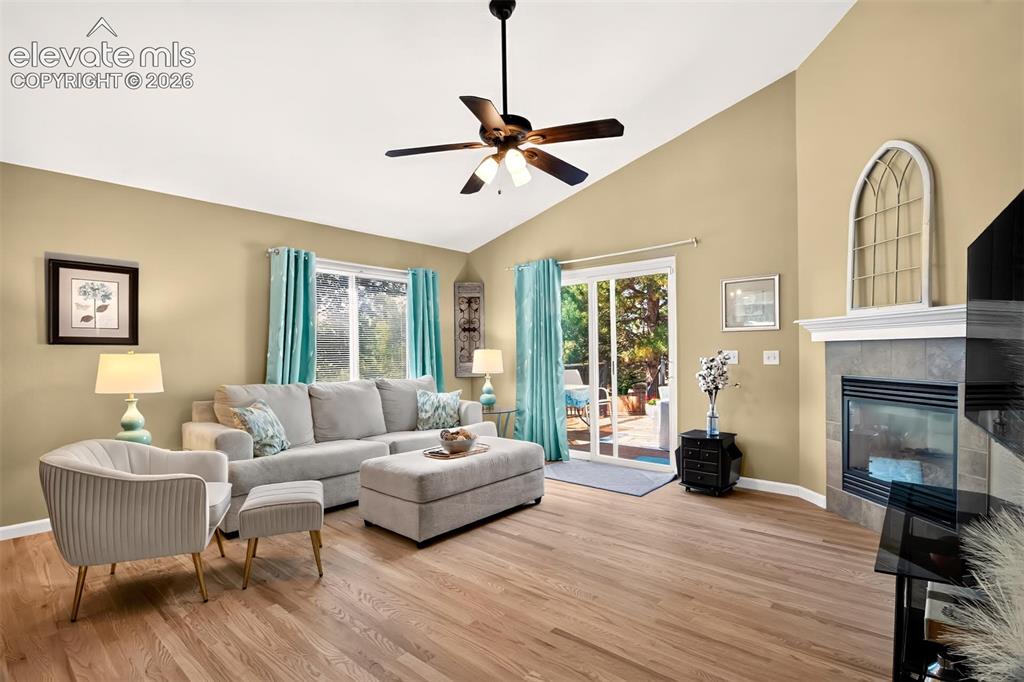 Image 12 of 35: Living Room, gas fireplace