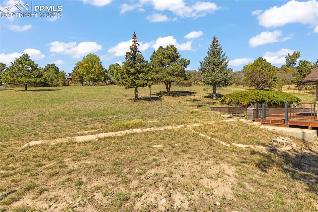 Image 43 of 46: View of grassy yard with a deck and a view of rural / pastoral area