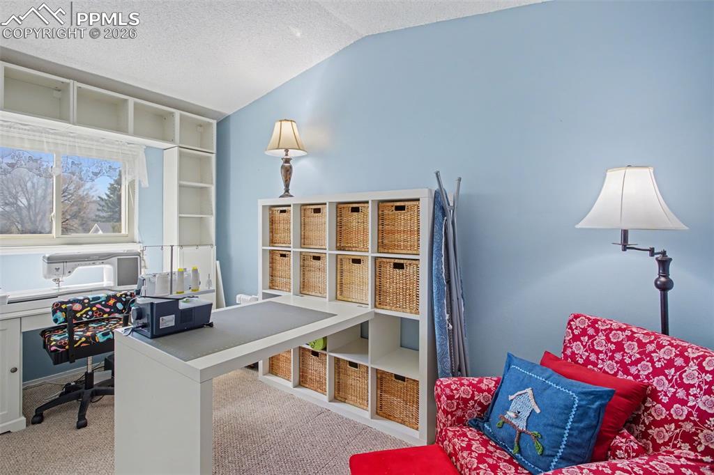 Image 20 of 30: Second of Three Bedrooms w/Vaulted Ceiling!