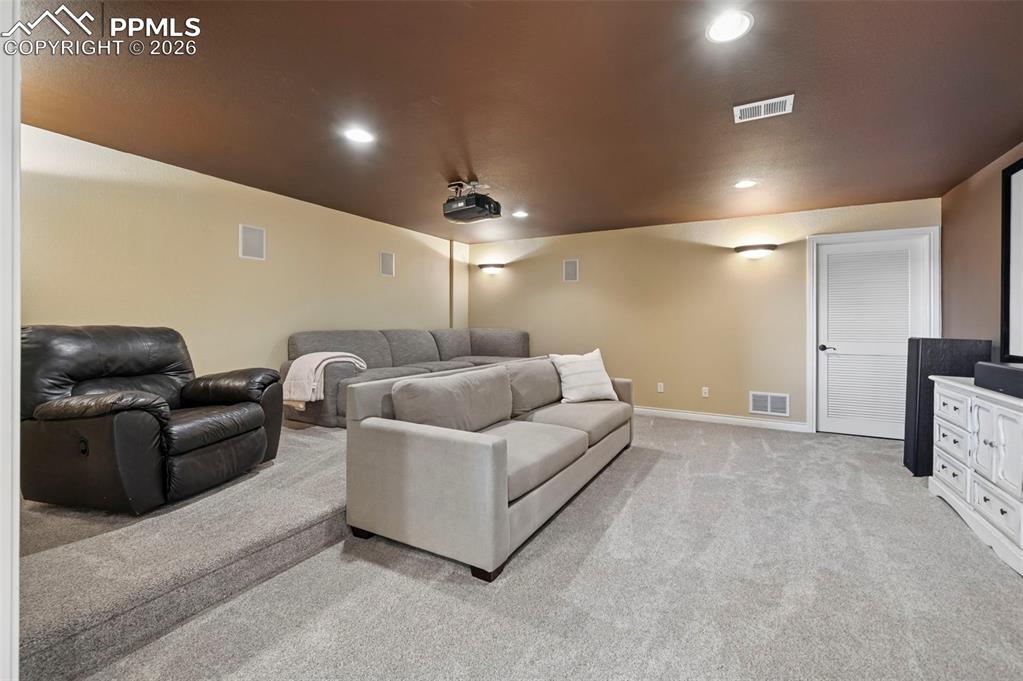 Image 32 of 50: Home theatre in basement