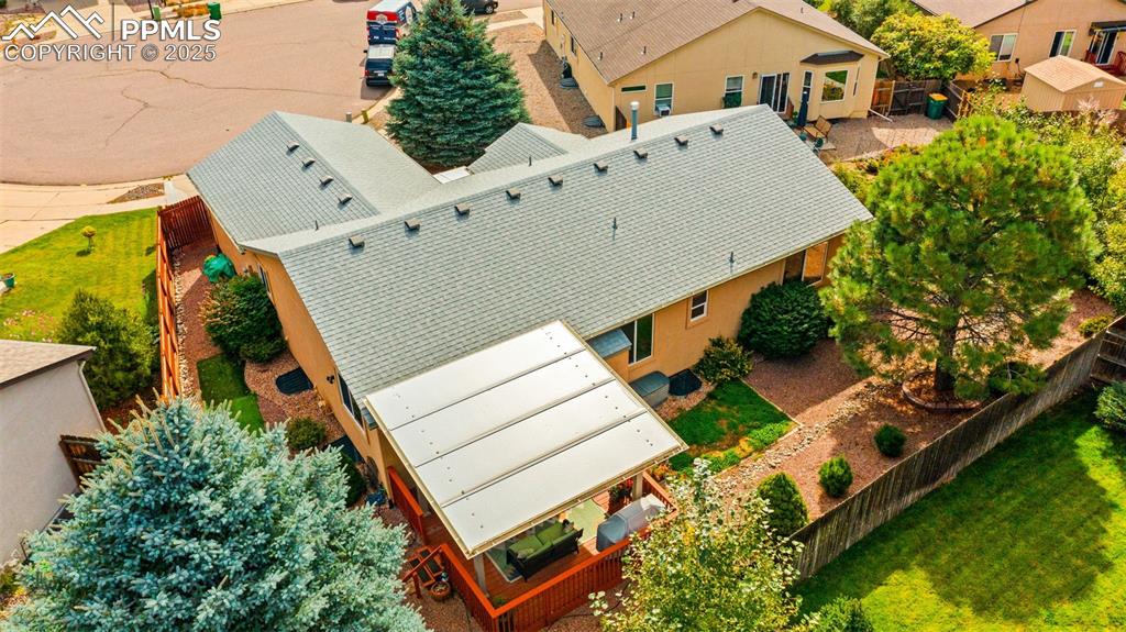 Image 30 of 33: Aerial perspective of suburban area