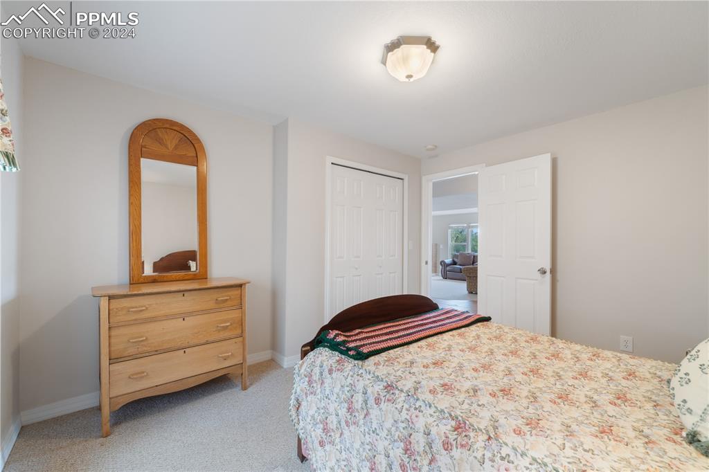 Image 37 of 49: Bedroom with carpet floors and a closet