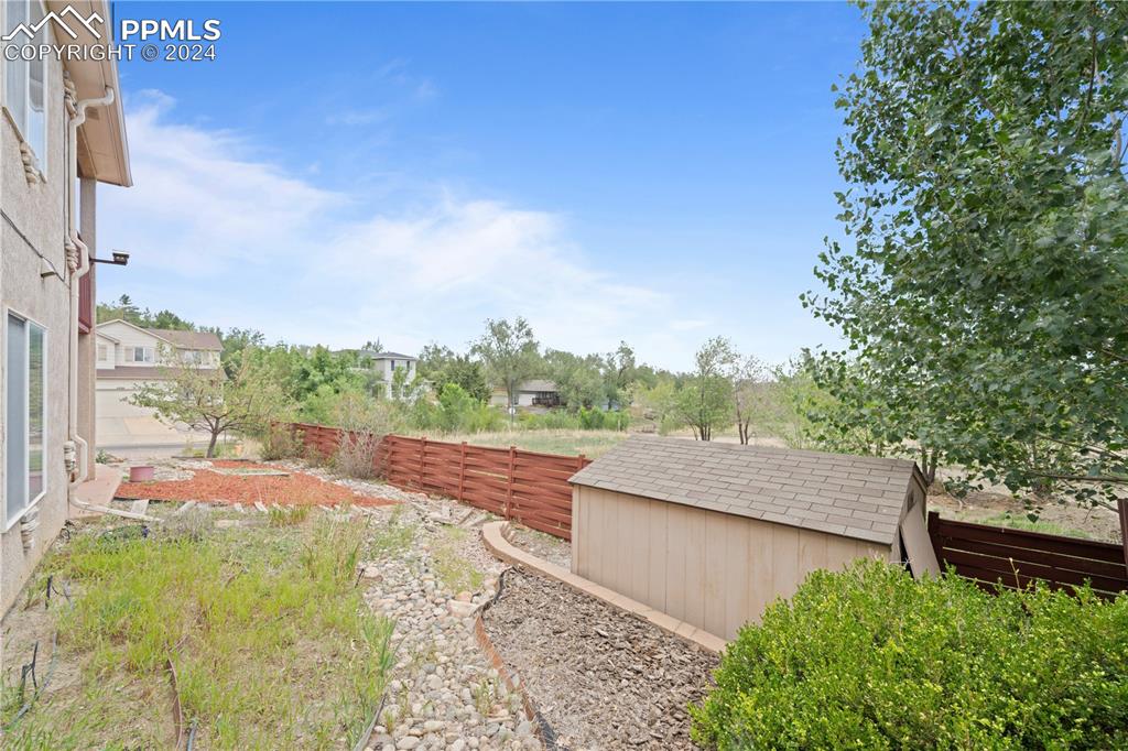 Image 47 of 49: View of yard with a shed