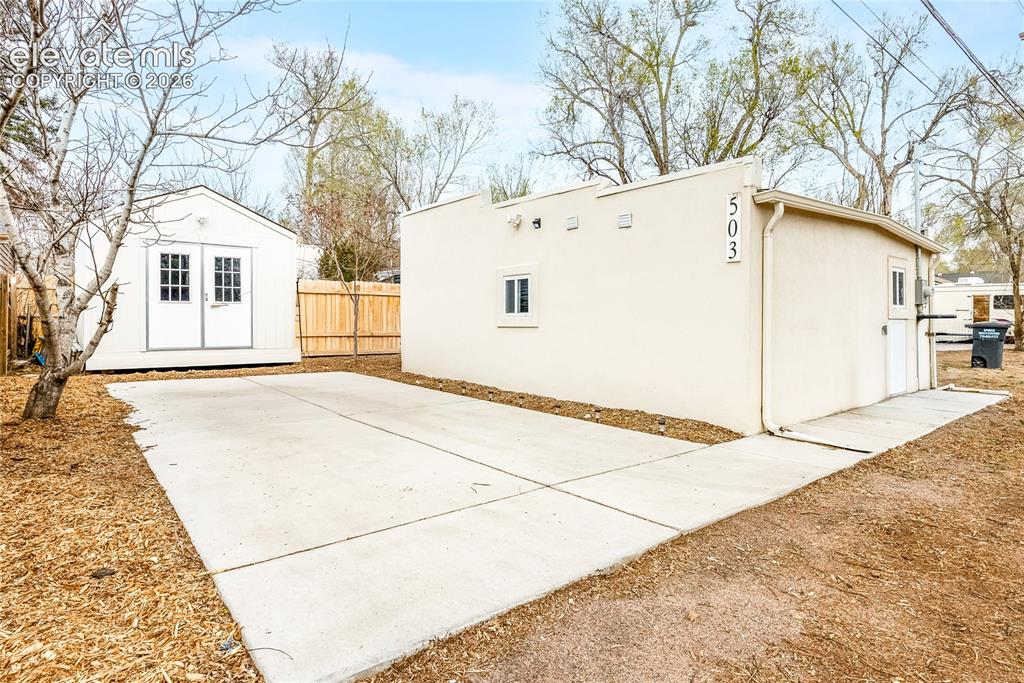 Image 33 of 33: ADU/Cottage with large storage shed/workshop and private parking space.