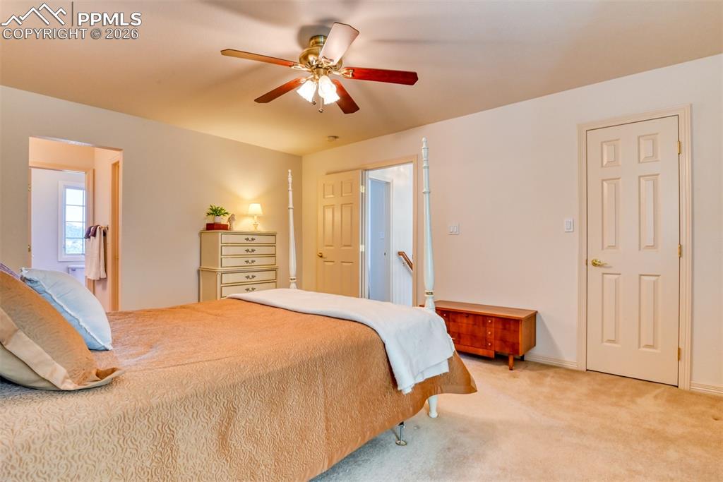 Image 29 of 47: Walk-in closet on the right...bedroom is located at the top of the stairs. 