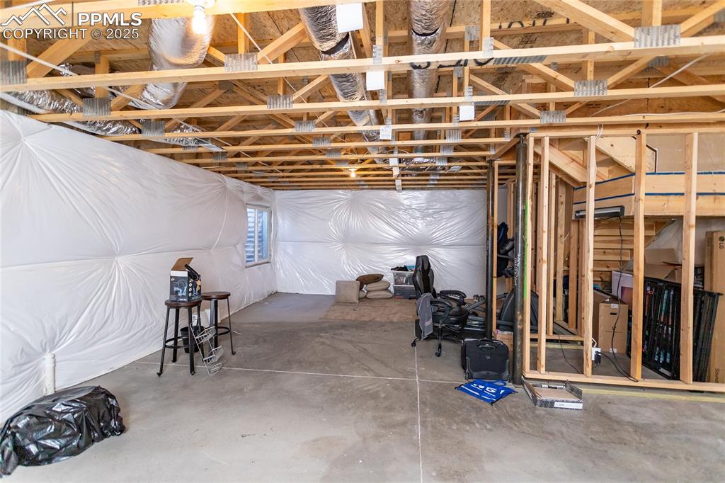 Image 26 of 29: Large unfinished basement with room for expansion!