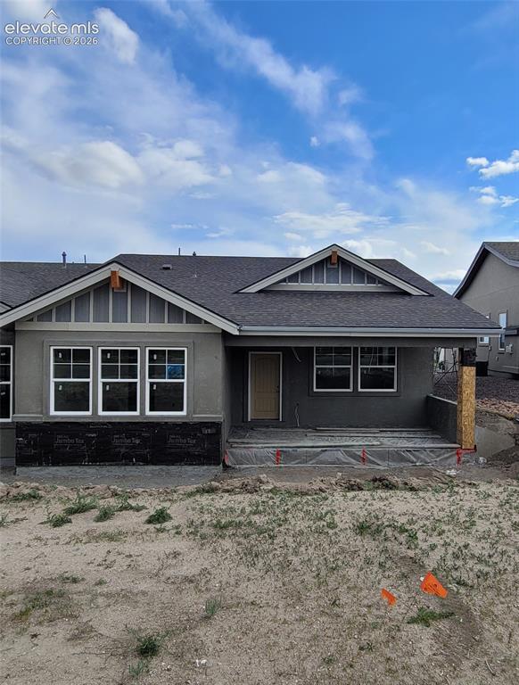 Caption: Harmony-Ranch Plan-Crawl Space-Covered Front Porch-Back Patio-Low Maintenance Community of Revel Ter