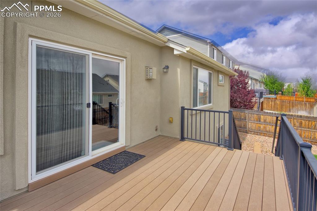 Image 31 of 36: Trex deck coming off living room