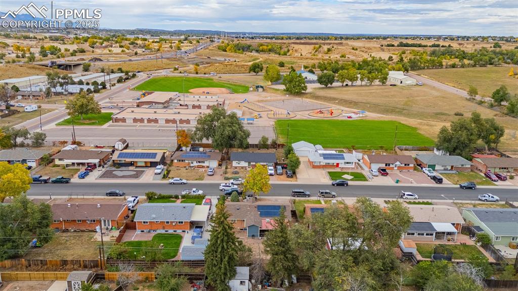 Image 33 of 37: Aerial perspective of suburban area