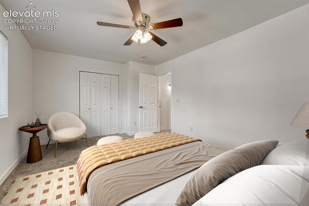 Image 14 of 50: Primary bedroom virtually staged