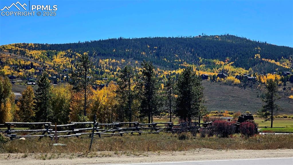 Image 40 of 42: View of mountain backdrop featuring a forest