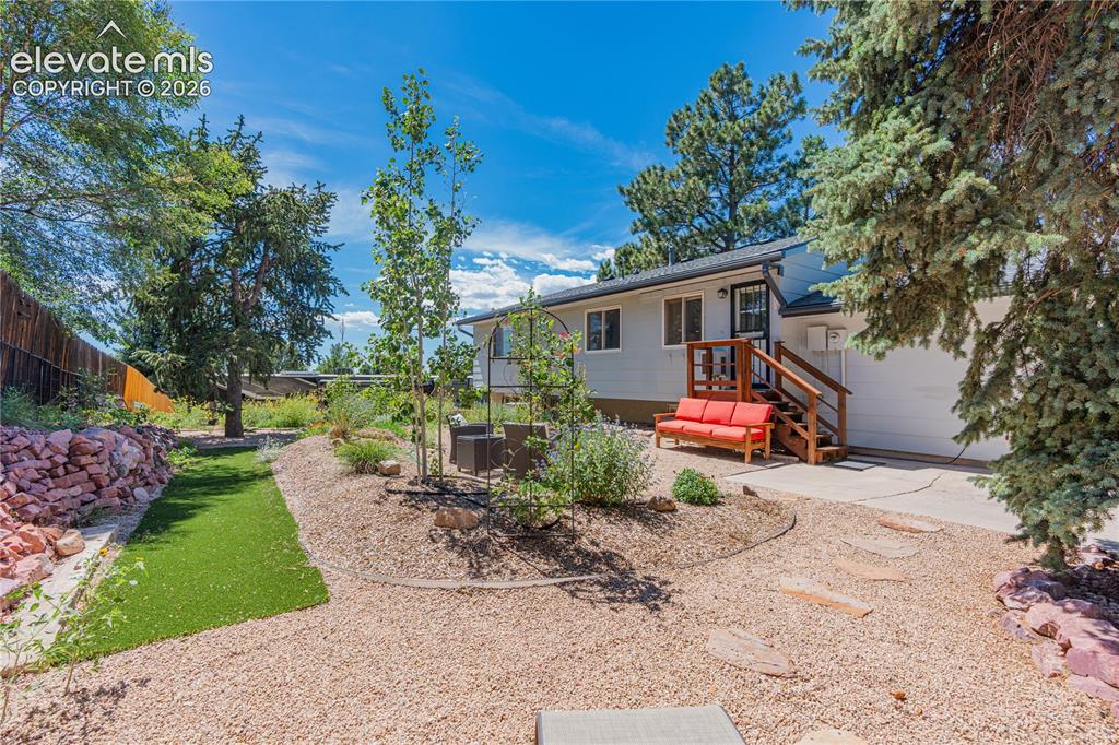 Image 28 of 30: Newly landscaped backyard- great for entertaining with lots of space
