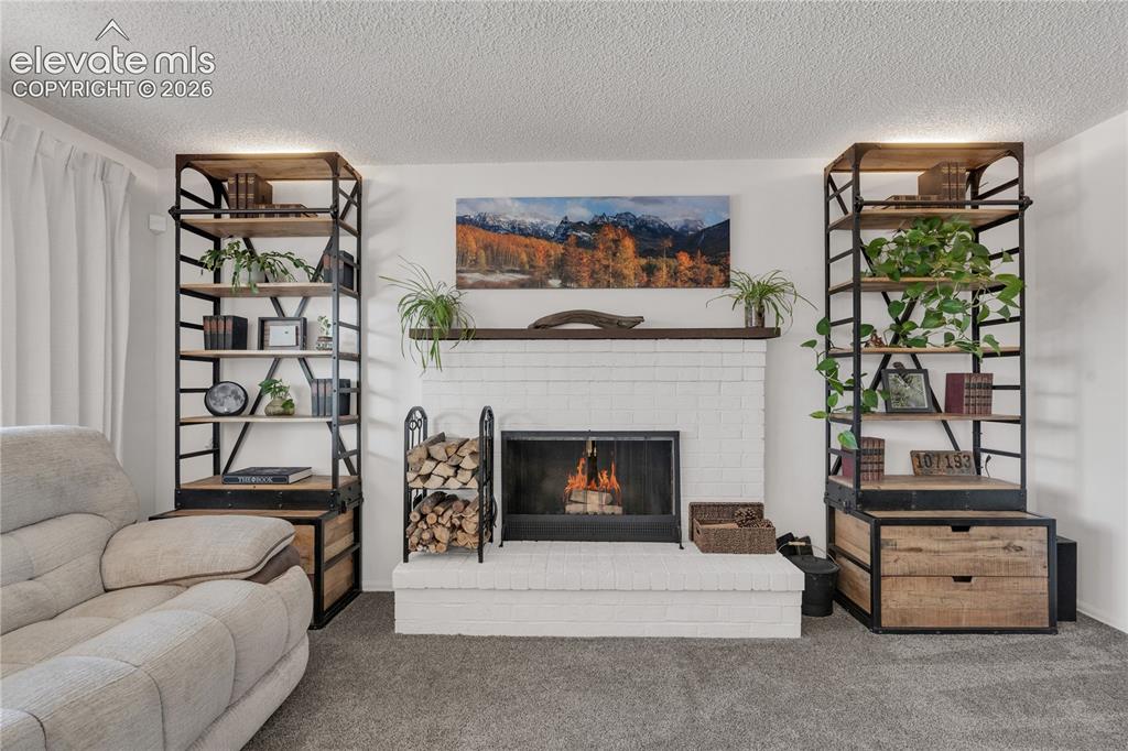 Image 7 of 30: Wood burning fireplace