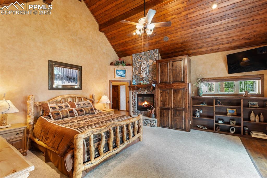 Image 16 of 46: Main Primary bedroom with a walk out to a private deck, 5 piece spacious ba