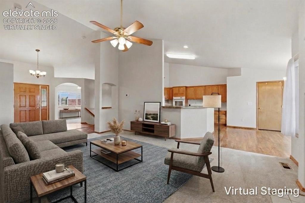 Image 7 of 50: Living room virtually staged