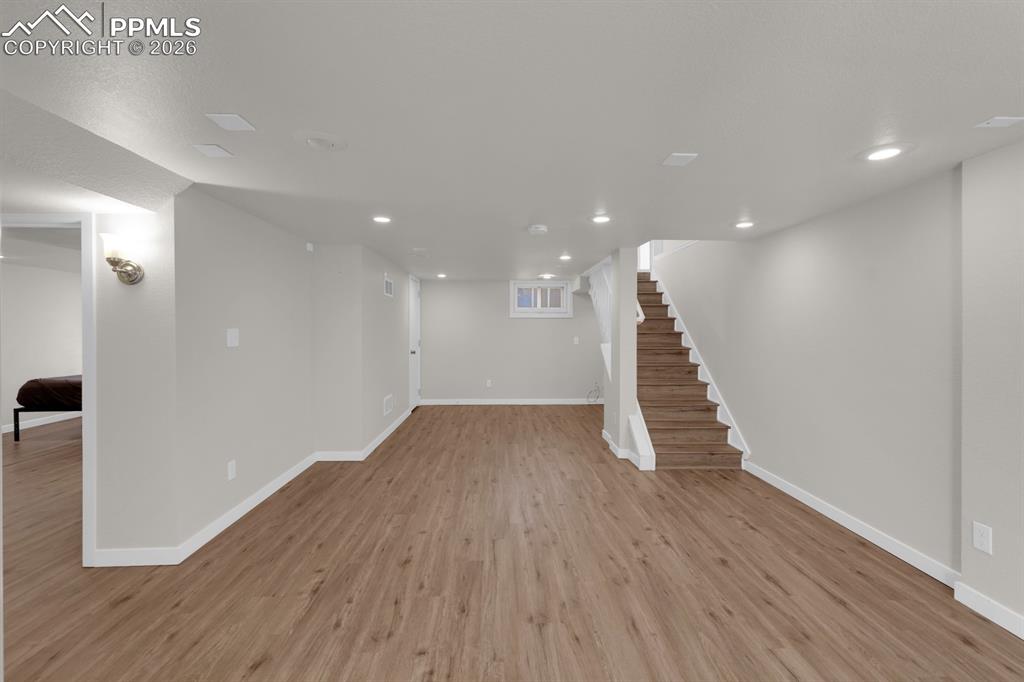 Image 23 of 39: Basement family room