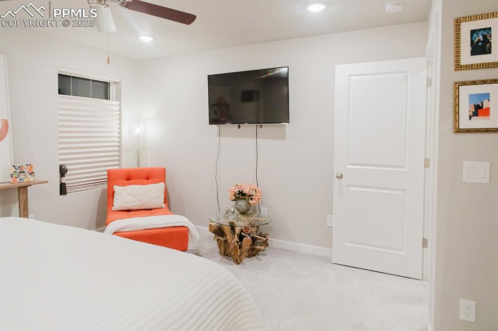 Image 20 of 37: The primary bedroom is upstairs with the laundry right across the hall. Sup