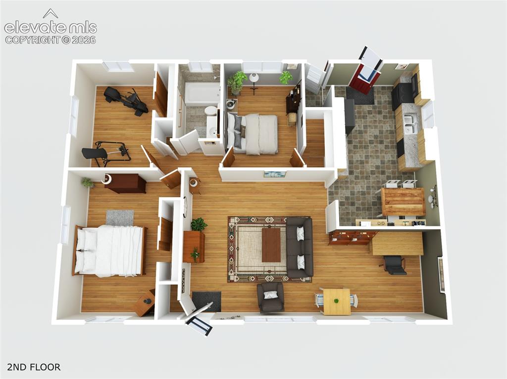 Image 35 of 36: 3-d floor plan on main level - see virtual tours