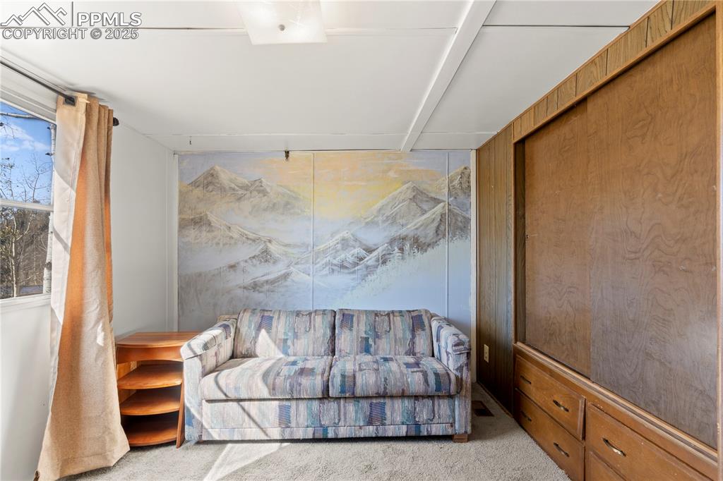 Image 17 of 31: Sitting room featuring carpet floors