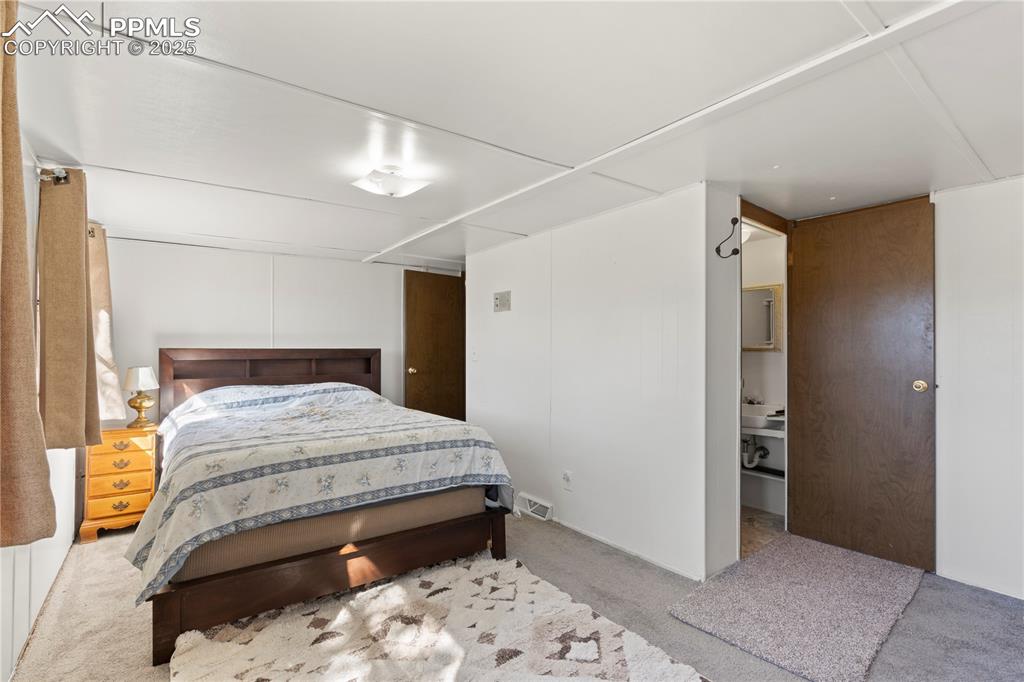 Image 20 of 31: Bedroom with carpet and ensuite bathroom