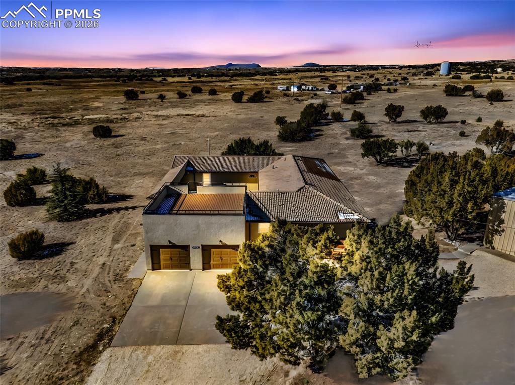 Image 2 of 50: Evening Aerial View – Twilight view emphasizing the tranquility of the prop