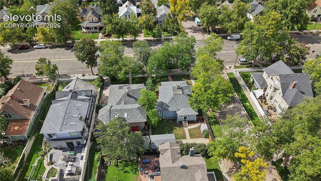 Image 32 of 47: Aerial View of Back Yard