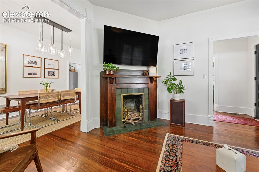 Image 4 of 47: Living Room with Fireplace