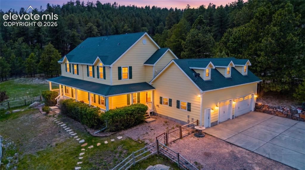Image 1 of 50: Twilight Estate Aerial