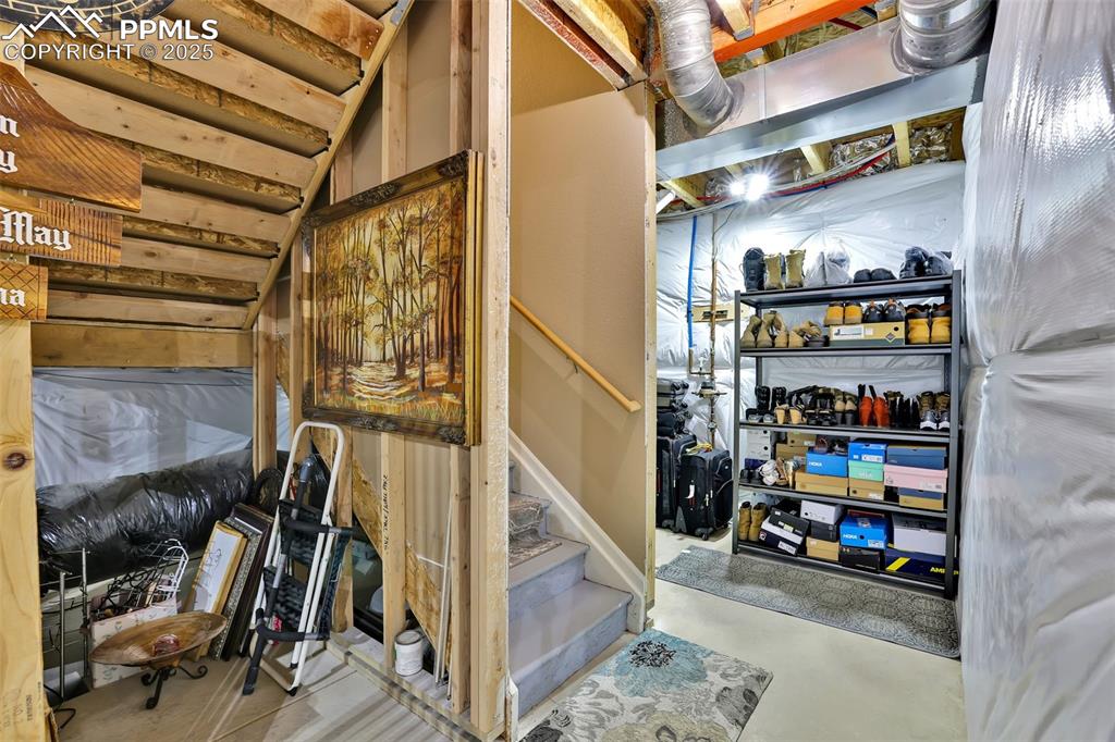 Image 30 of 50: Unfinished Basement Ready for your own ideas and Design. Rough-in Plumbing